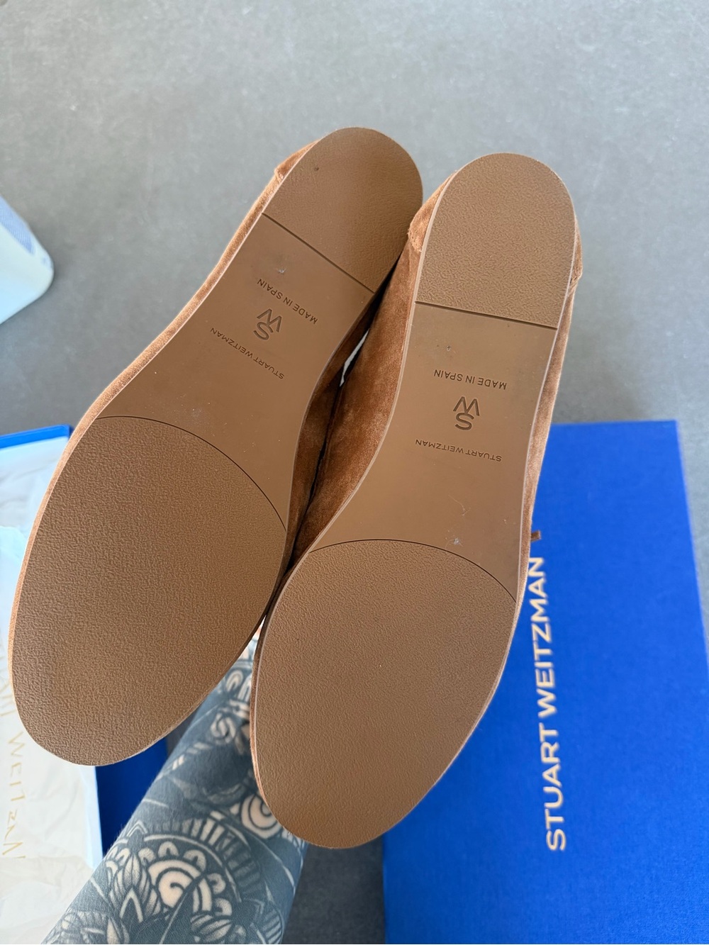 Stuart Weitzman Suede Lace-Top Loafers - Picture 5 of 6